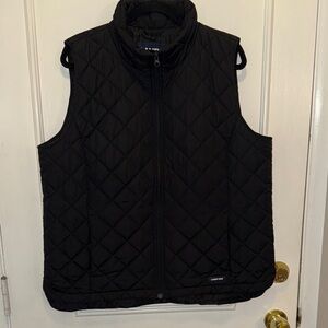 Lands' End Black Quilted Vest